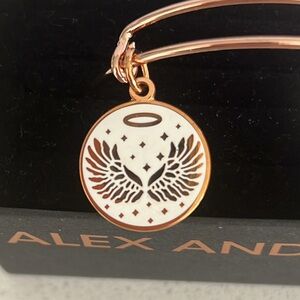 NIB Alex and Ani Angel Wings with Halo Rose Gold Bracelet Memorial Tribute